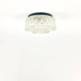 Mid-Century Modern Textured Glass Flush Mount from Limburg, Germany, 1970s