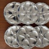 Set of 6 vintage silver plated shell plates, classic style
