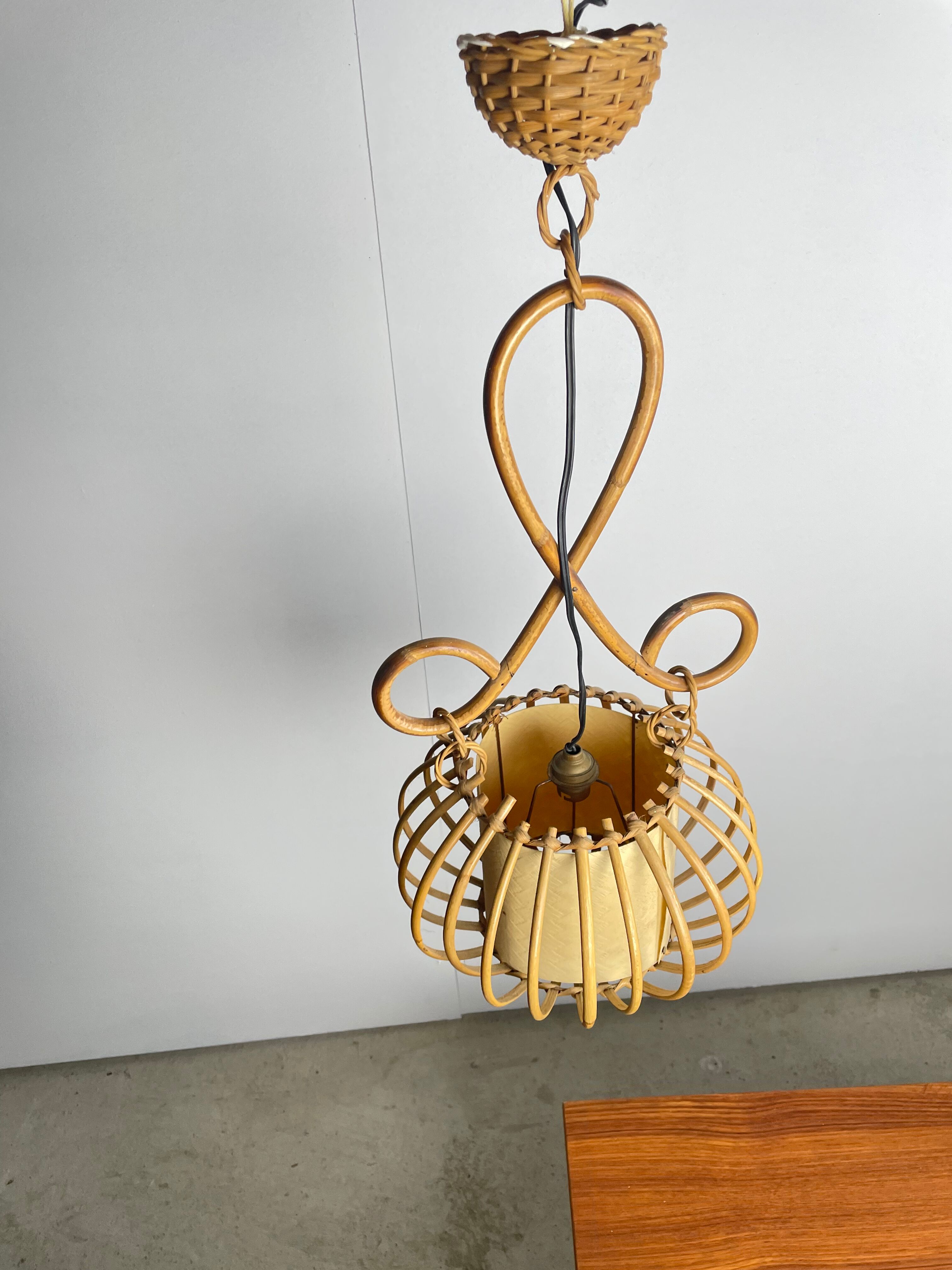 Vintage rattan suspension, 1950