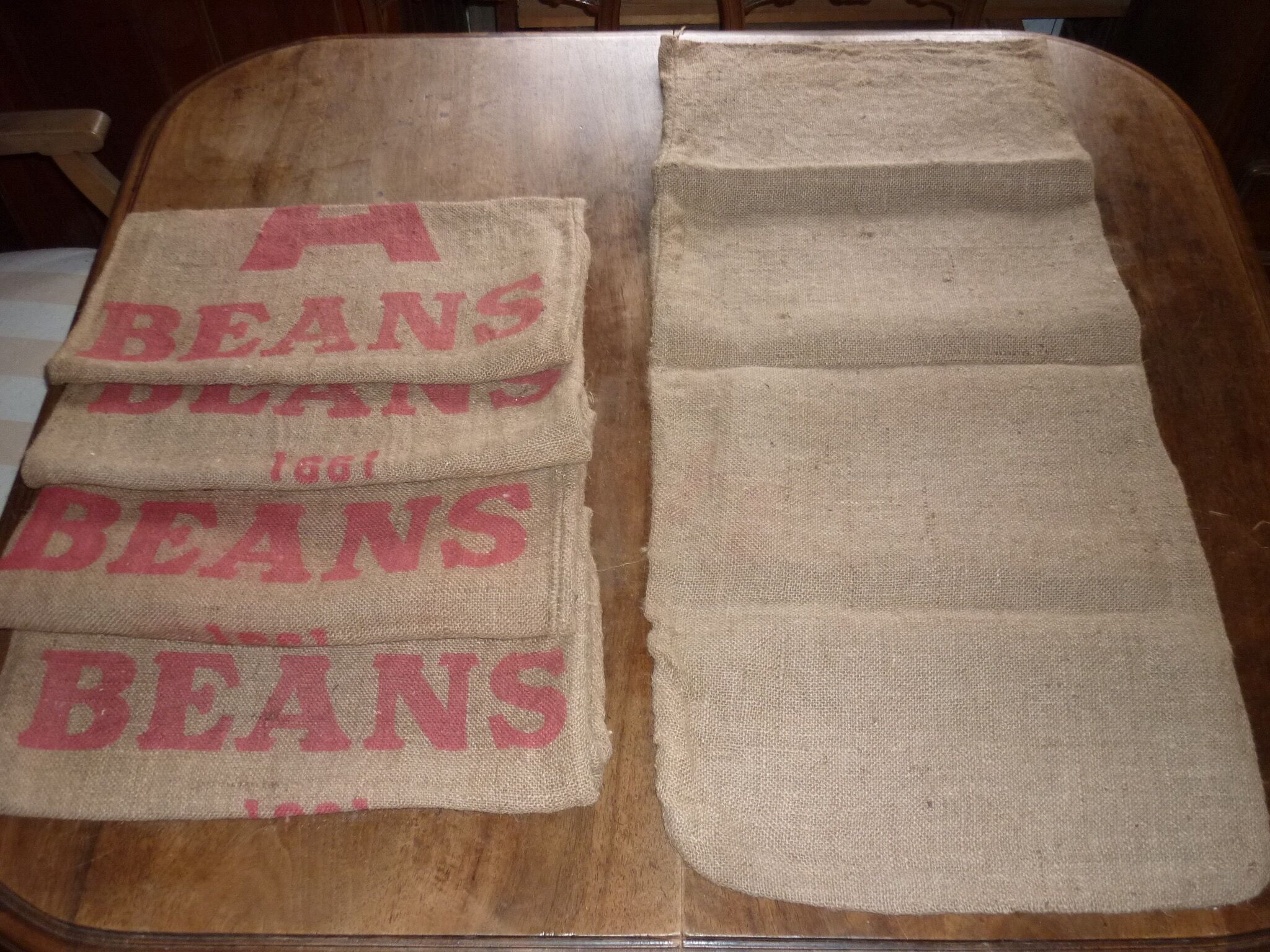 Transport of beans in Burlap bag