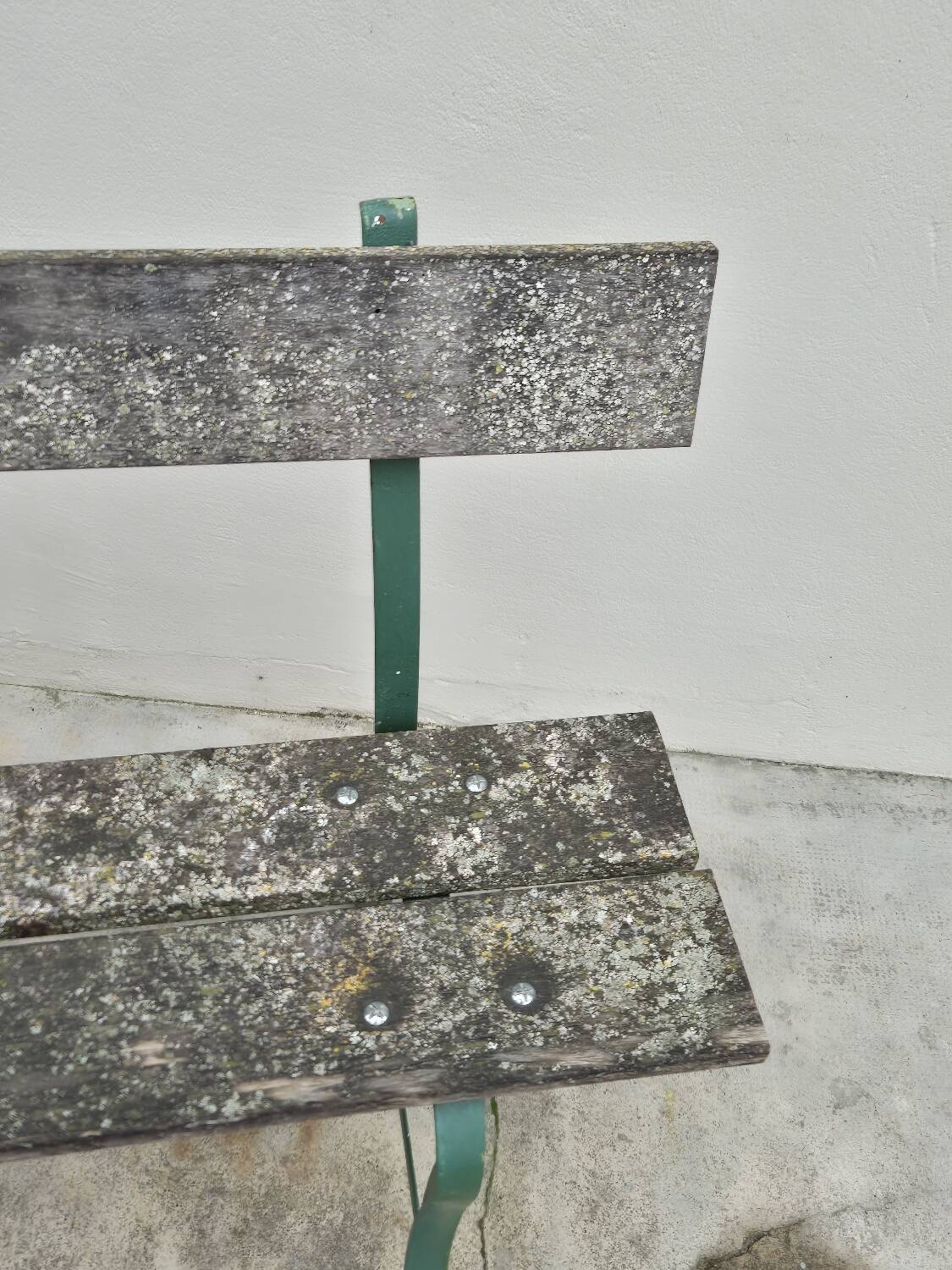 Old patinated garden bench 1950s