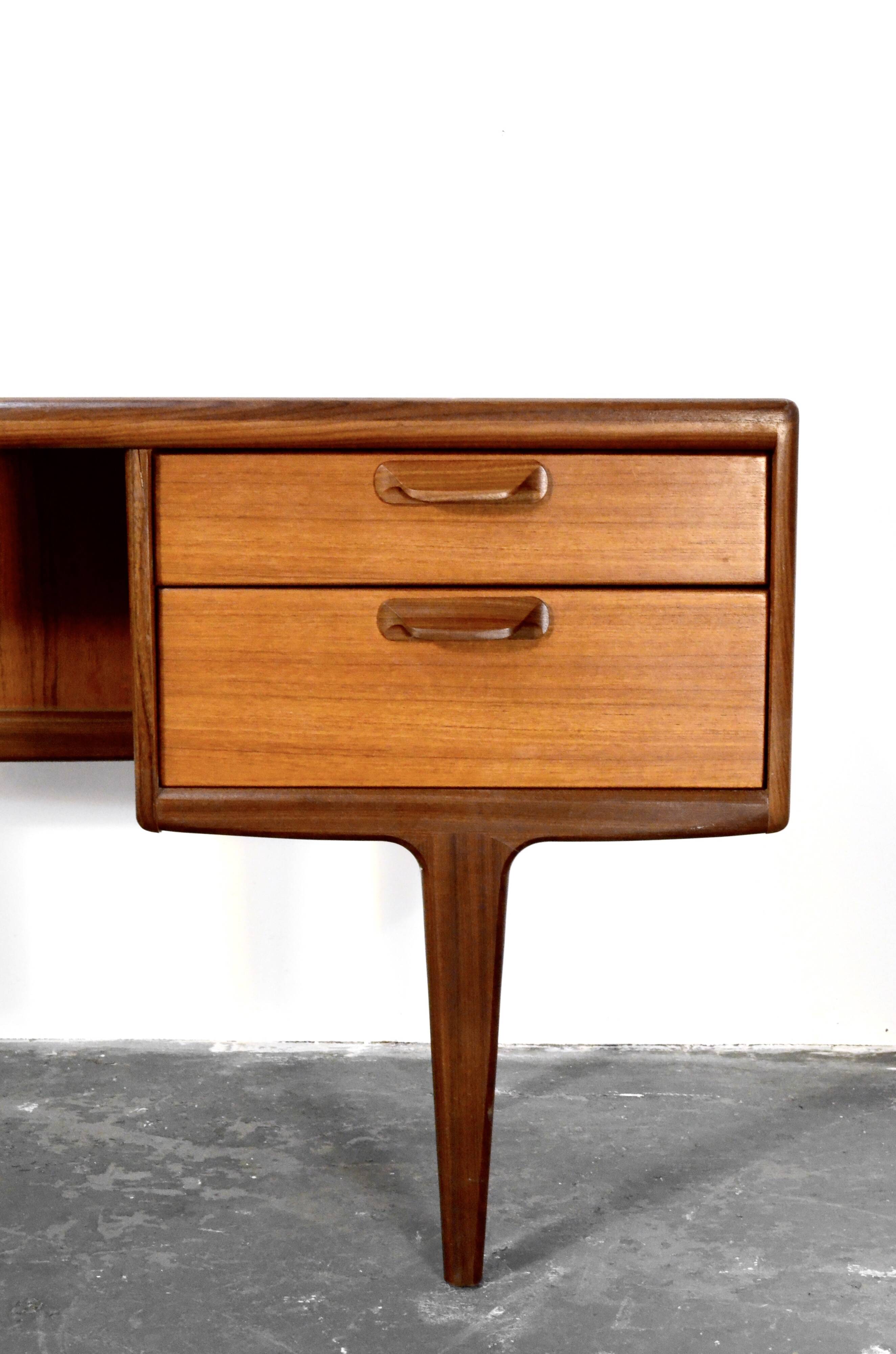 Vintage Midcentury Afromosia Desk From A. Younger Of Great Britain. Deliver