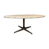 Vintage coffee table in travertine and brass