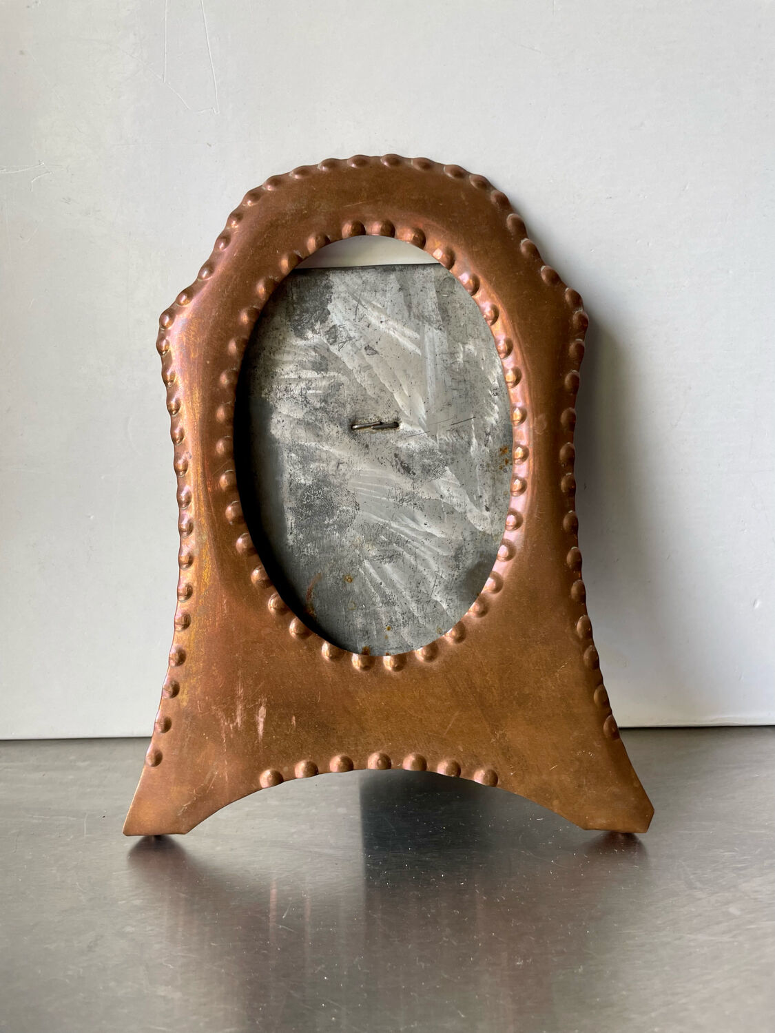 Art nouveau copper and metal picture frame
