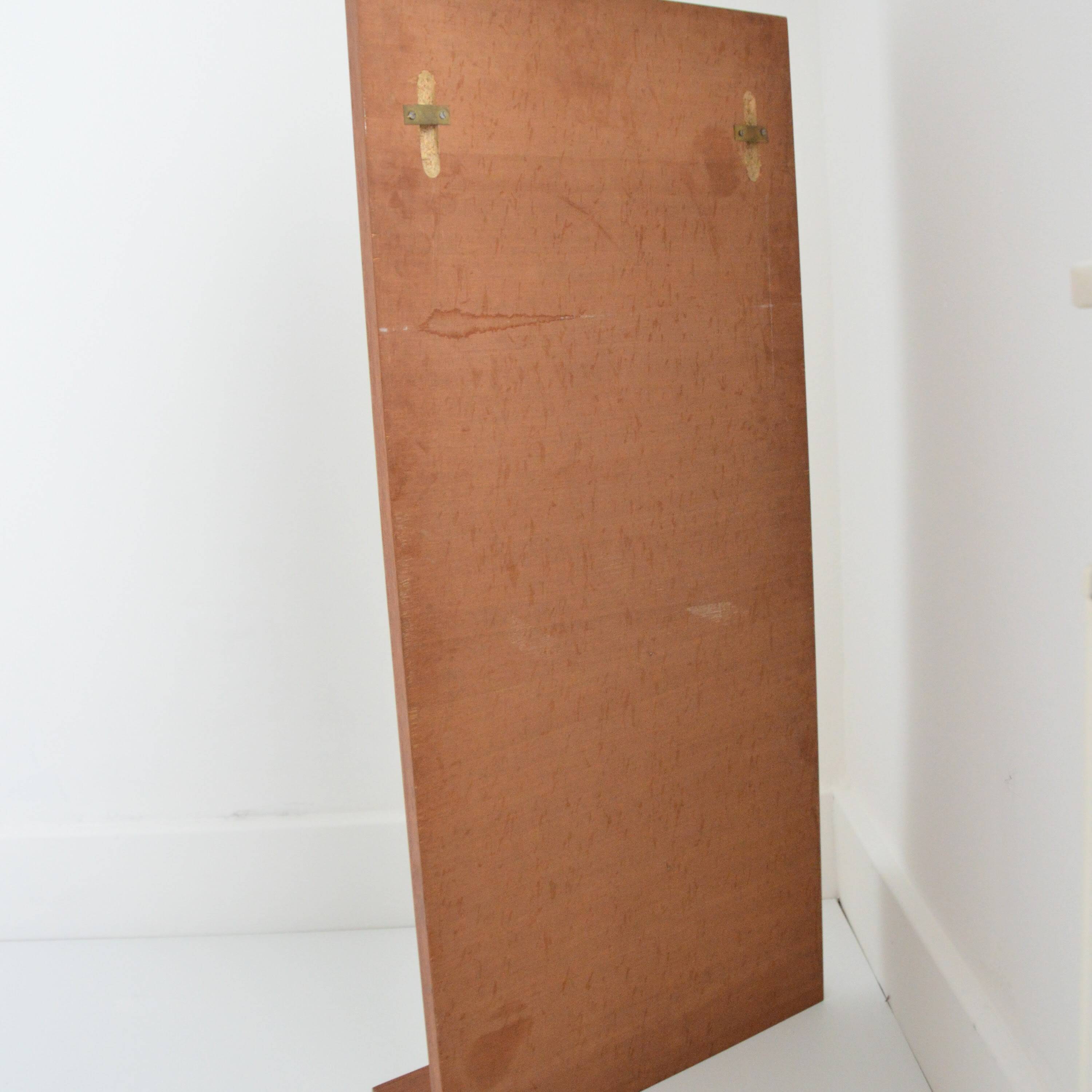 Scandinavian teak wall mirror 1960