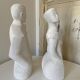 Duo Man Woman Plaster Busts - Style of Lindsey B. Balkweil