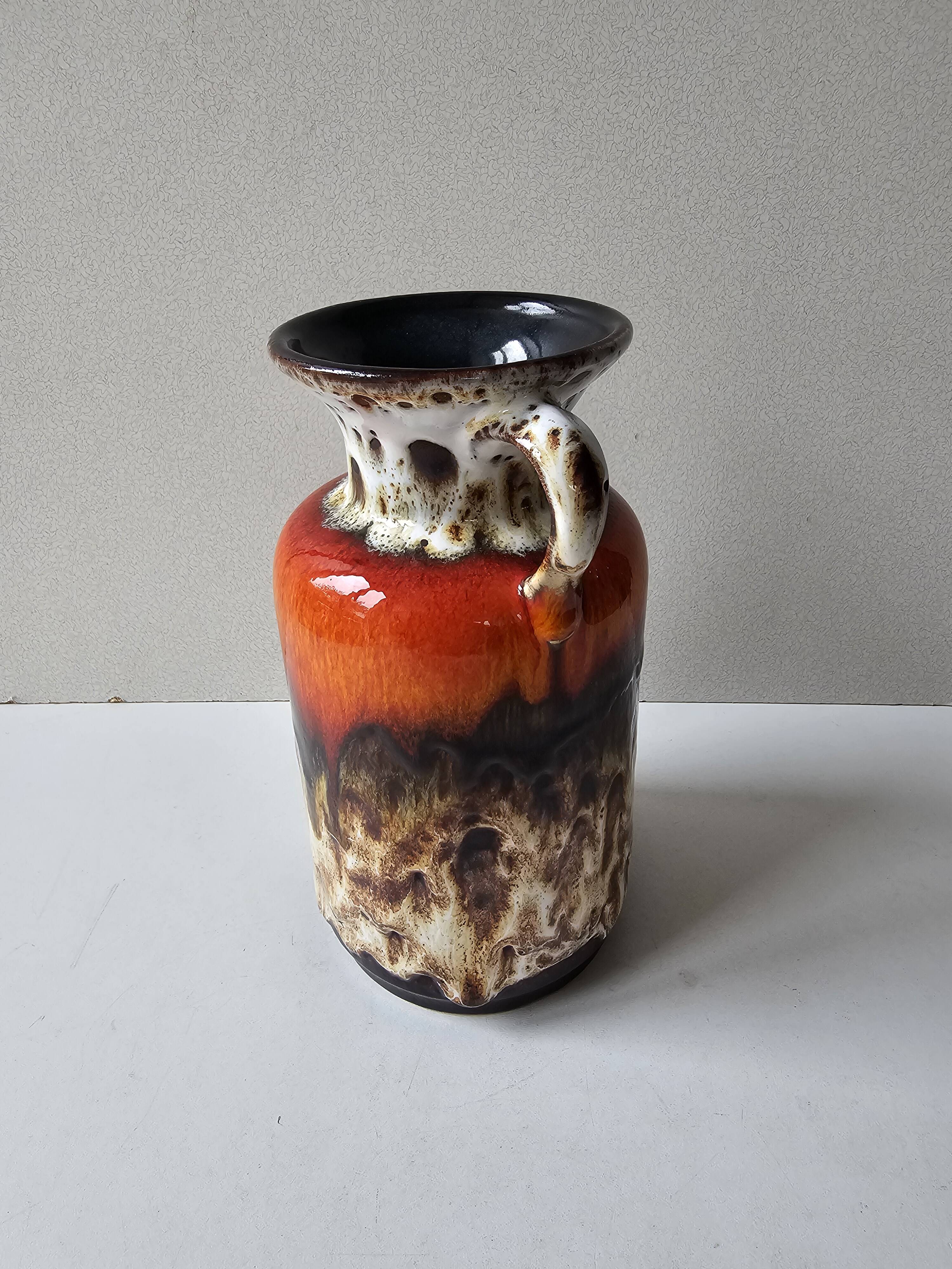Vintage ceramic vase with handle - Jasba Keramik