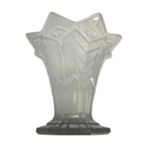 Vase ancien art deco verre moule fumé forme étoile années 30 vintage