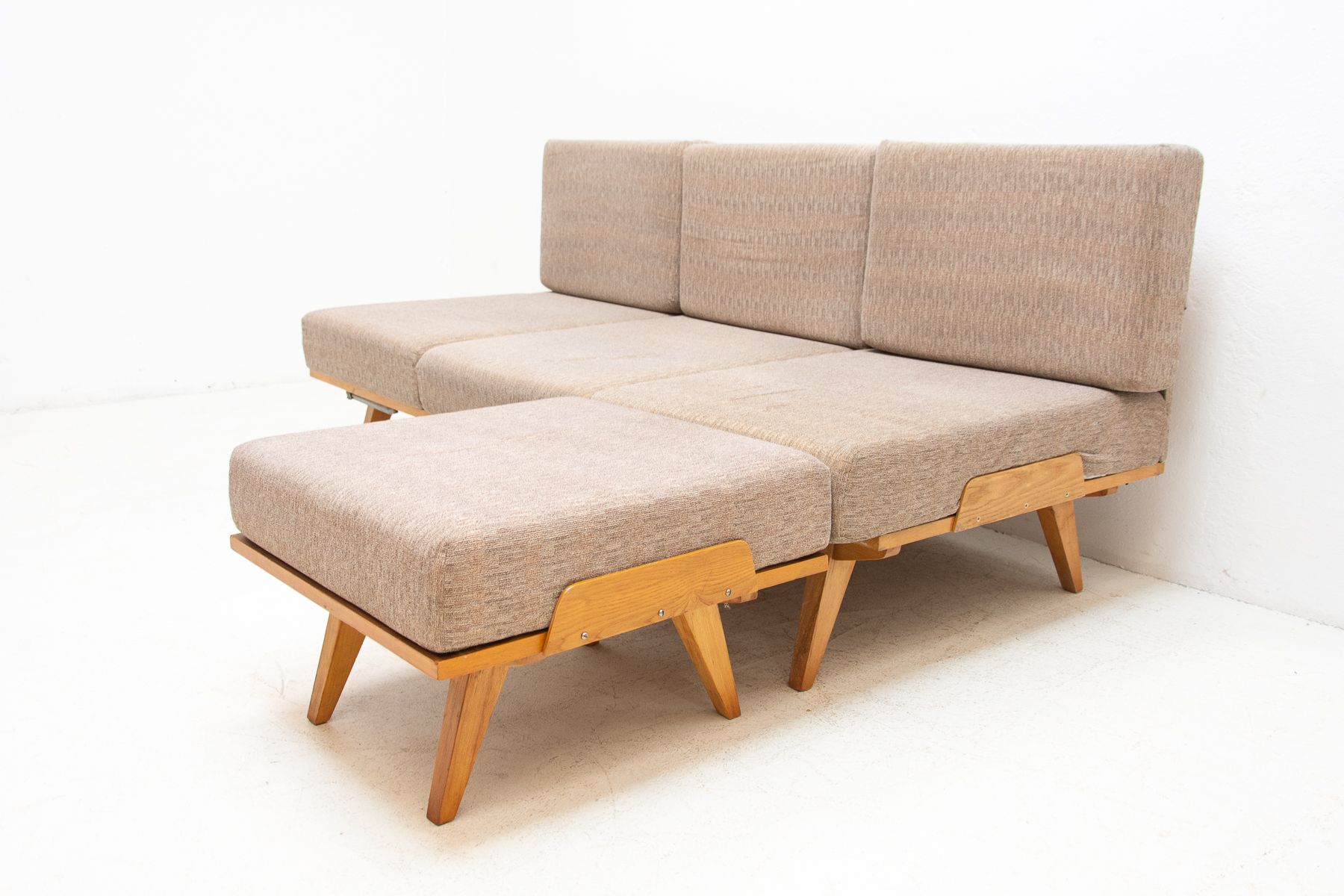 Mid century corner folding sofa by František Jirák for Tatra nábytok, 1960´s, Czechoslovakia
