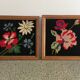 Pair of flower canvas tapestry frames from the 1970s