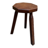 Brutalist wooden stool