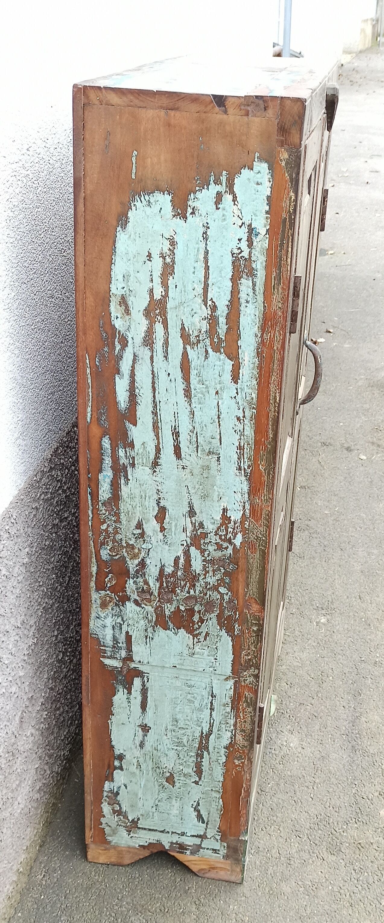 Old green wood cabinet