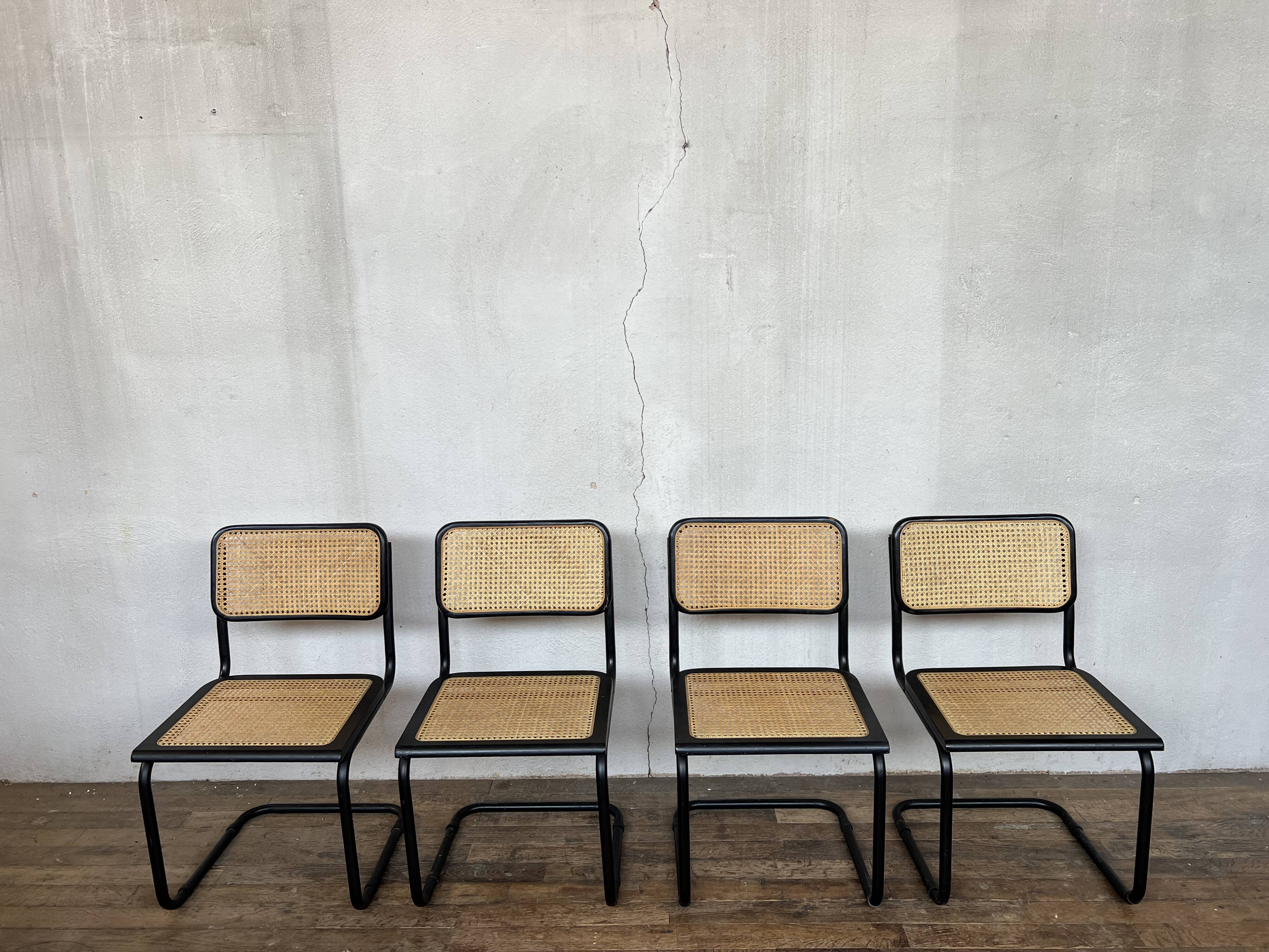 Series of 4 chairs b32 Marcel Breuer 1970