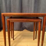 Pair of rosewood tables 64 B, designed by Erik Riisager Hansen, Haslev Møbelsnedkeri, Denmark, 196