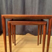 Pair of rosewood tables 64 B, designed by Erik Riisager Hansen, Haslev Møbelsnedkeri, Denmark, 196