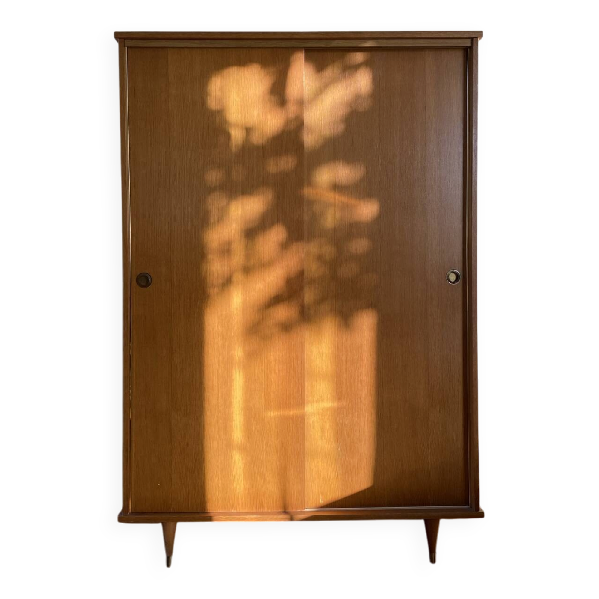 Vintage Scandinavian wardrobe with 2 sliding doors