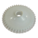 Vintage lampshade in white opaline glass with a transparent serrated edge – Globe