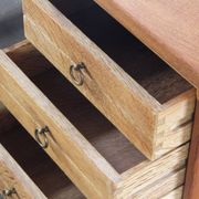 Vintage Mid-Century Oak Desk with 6 Drawers, Open Back, Kjærnulf Style