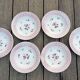 6 Rosa earthenware soup plates by Digoin Sarreguemines, 1950s