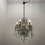 Lustre Macaroni Vert Murano Années 1950