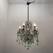 Green Murano Macaroni Chandelier 1950’s
