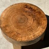 Quadripod coffee table in solid wood monoxyl natural color (dark)