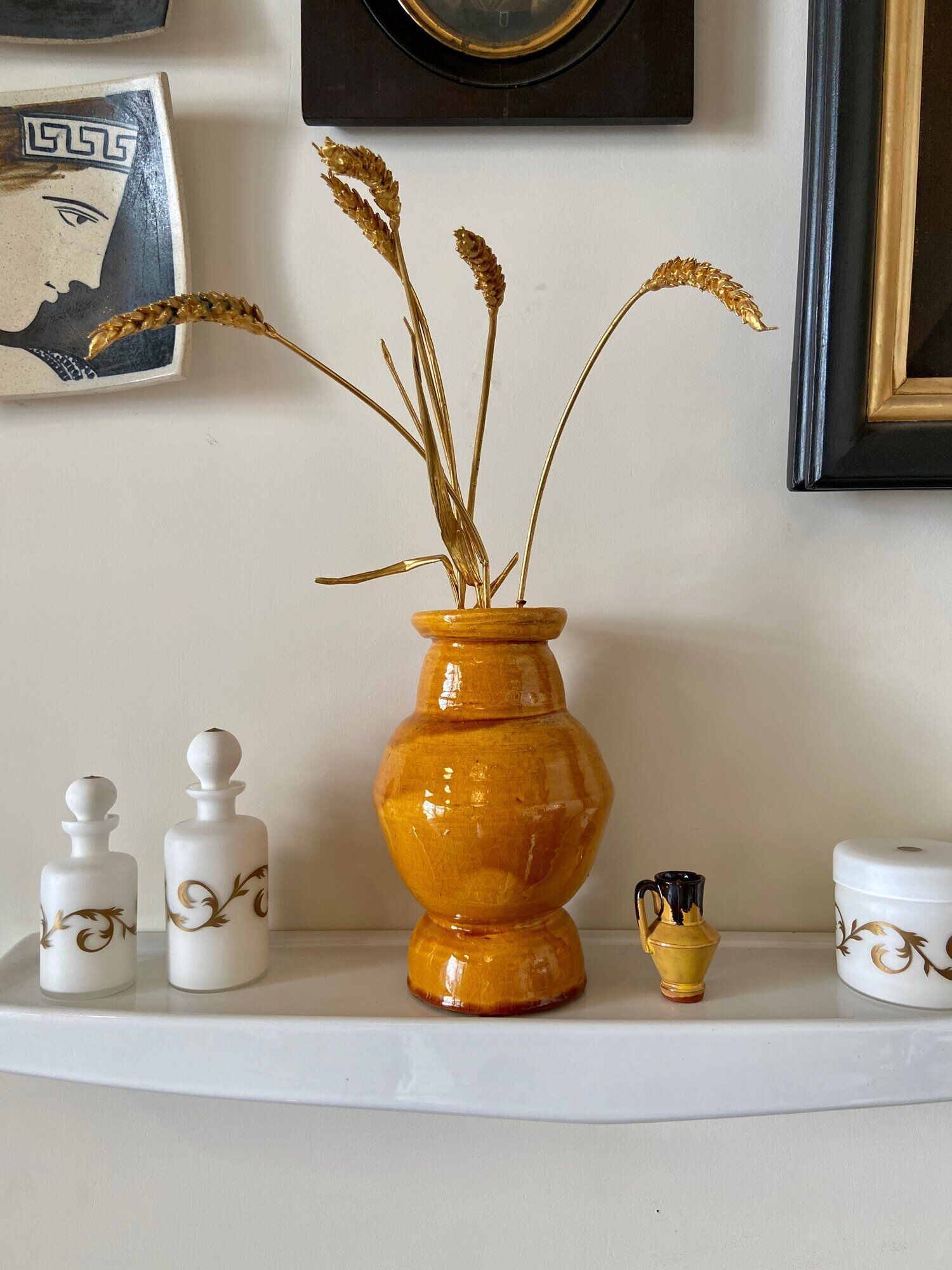 Ochre glazed ceramic vase