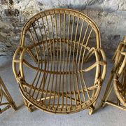 Vintage 1970s wicker armchair