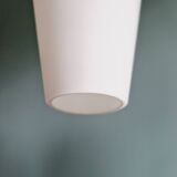 Set of 3 Scandinavian white opaline pendant lights, 1960s