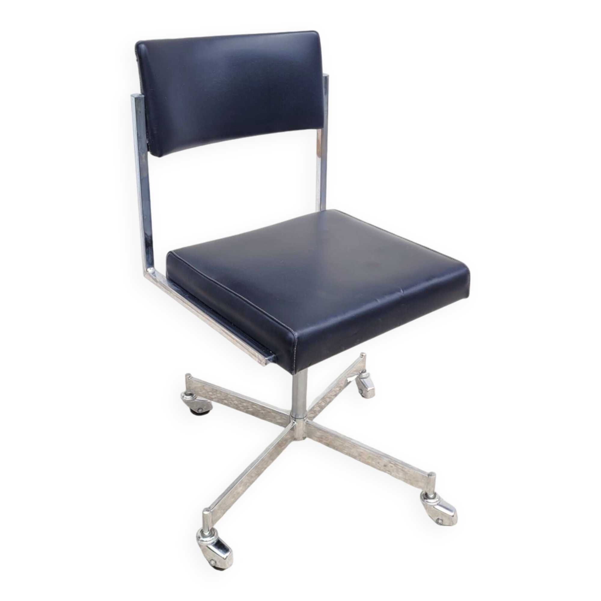 Vintage swivel office chair with casters
