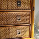 Rattan chest of drawers circa 1970, Dal Vera