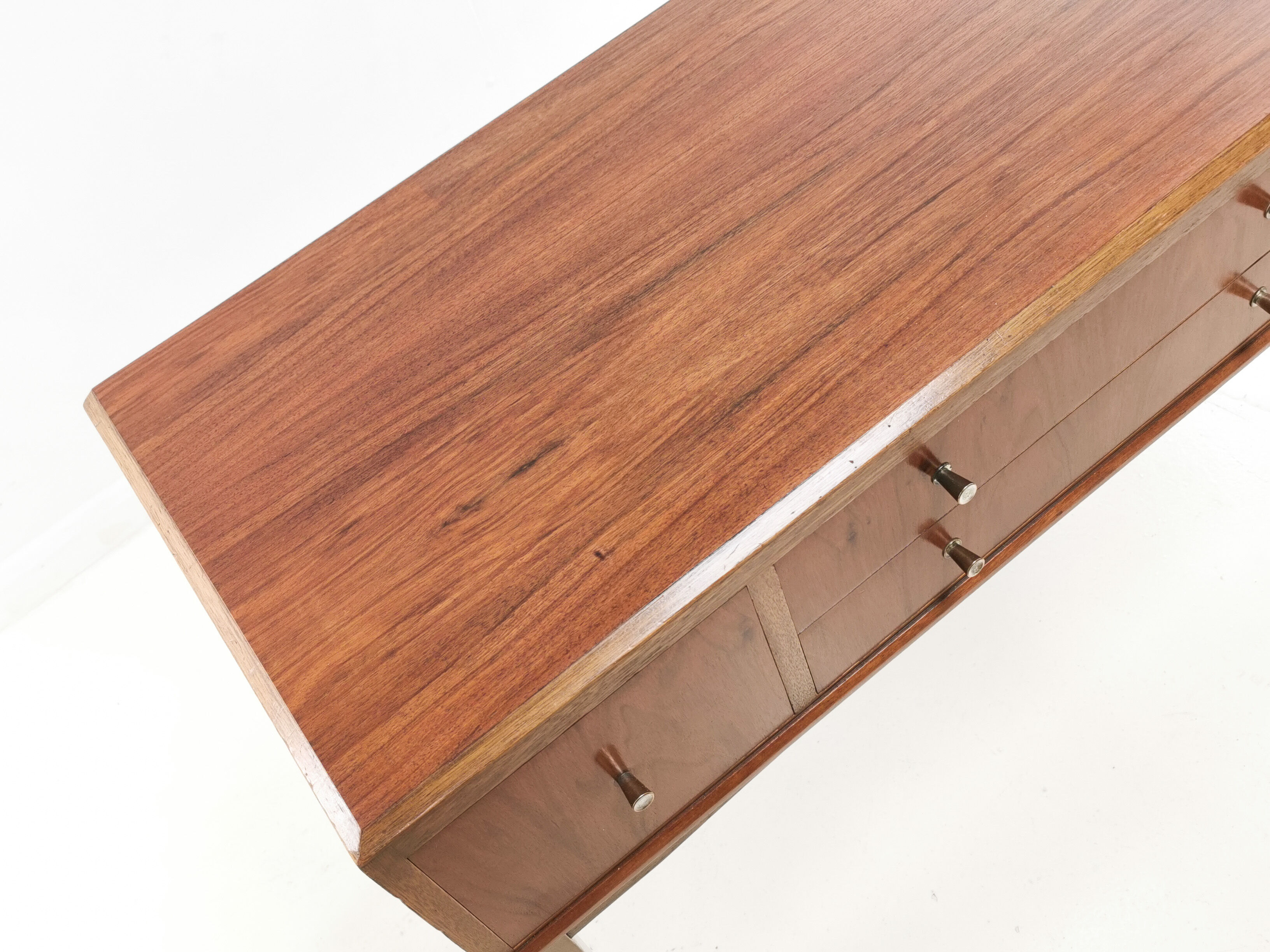 British vintage walnut mid century dressing table