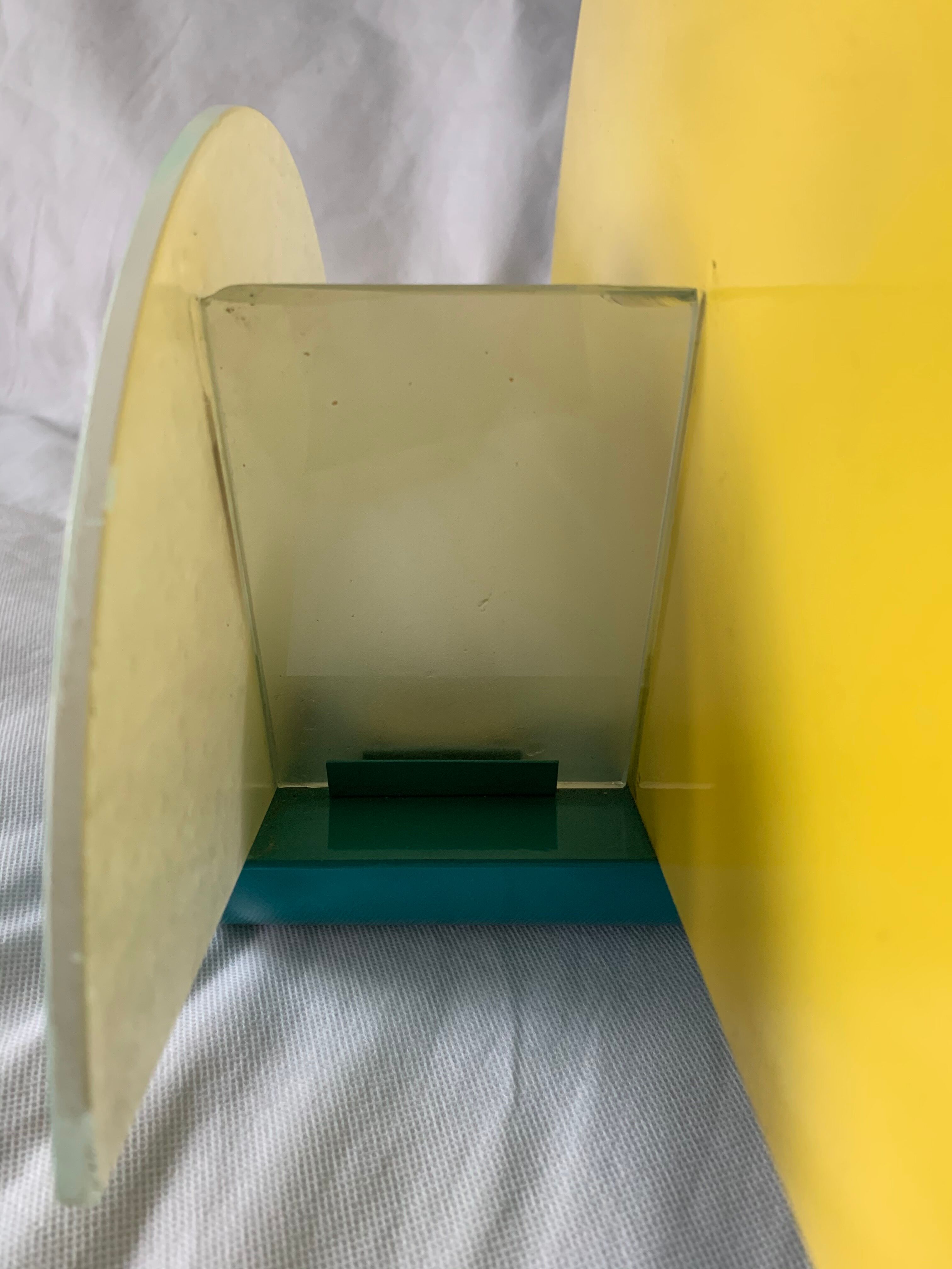 Colorful metal and glass wall light  Arlus 1980