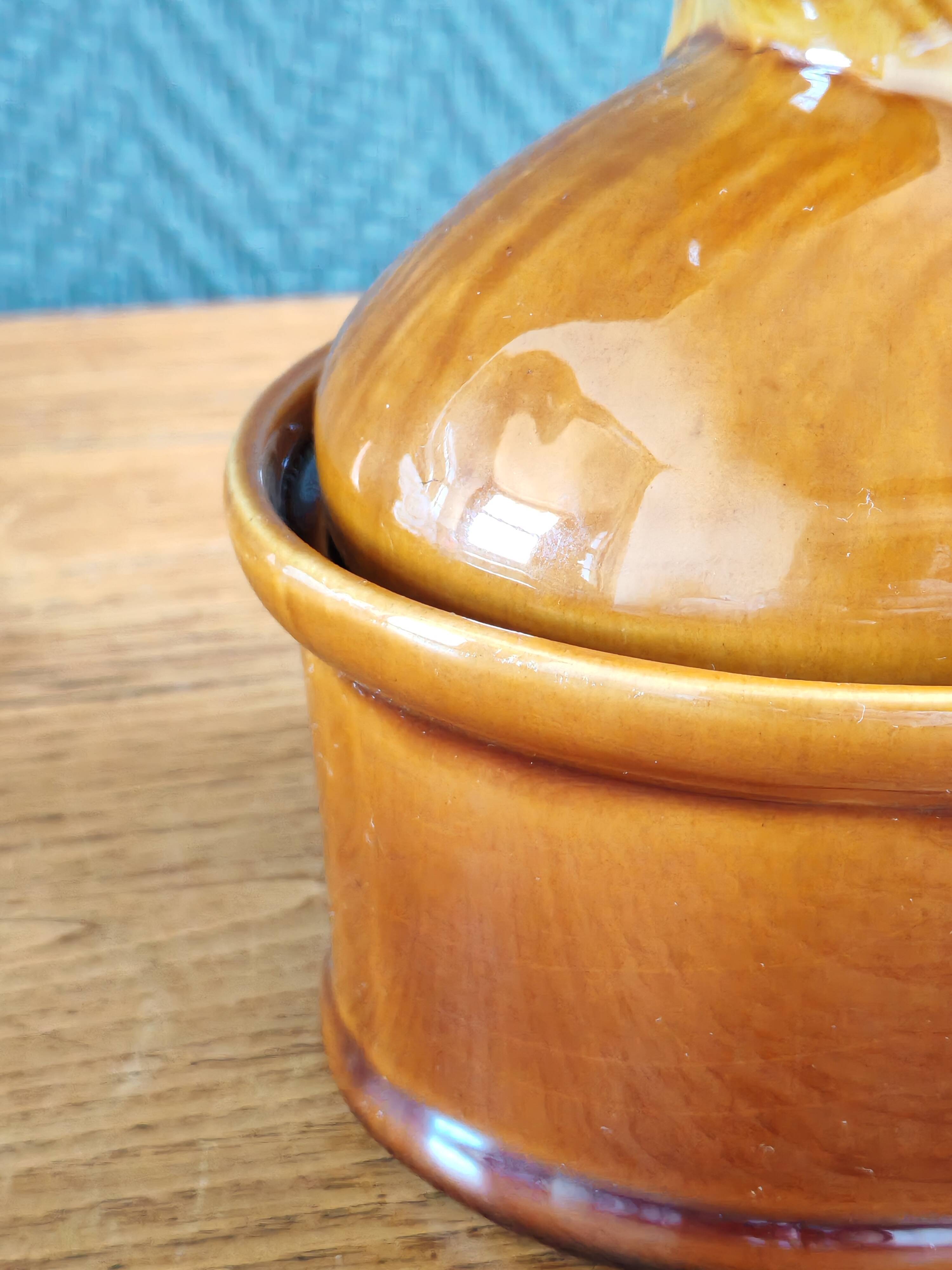 Terrine Vintage Tête de Sanglier en Céramique, Plat de Service Gibier