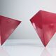 Geometric Red Metal Wall Sconces, 1970s