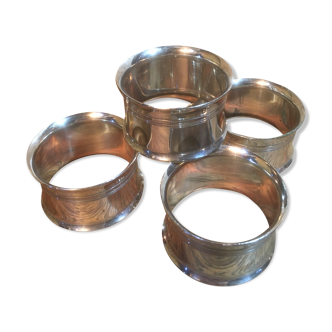 Set of 5 silver metal towel rings