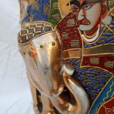 Rare and large vase satsuma in round bump. Mid-20th.