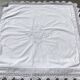 MC embroidered pillowcase with flower detailing and crocheted edge