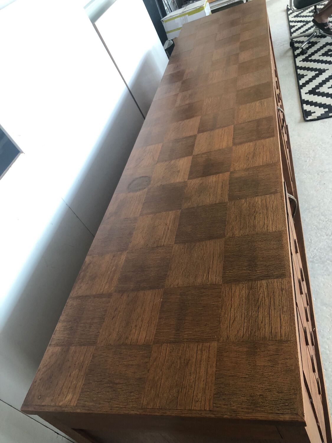 Art deco sideboard with checkered doors and top