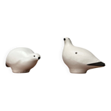 Vintage handmade ceramic bird whistles Riekko by Punainen Paja and Lintupaja, Finland, 1970s, set of 2.