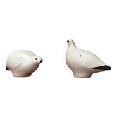 Vintage handmade ceramic bird whistles Riekko by Punainen Paja and Lintupaja, Finland, 1970s, set of 2.