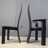 Ensemble de 6 chaises de salle à manger belges à dossier haut, années 1980