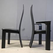 Set of 6 belgian high back dining chairs, 1980s