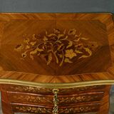 Bedside table in rosewood and palisander, Louis XV style – Late 19th century