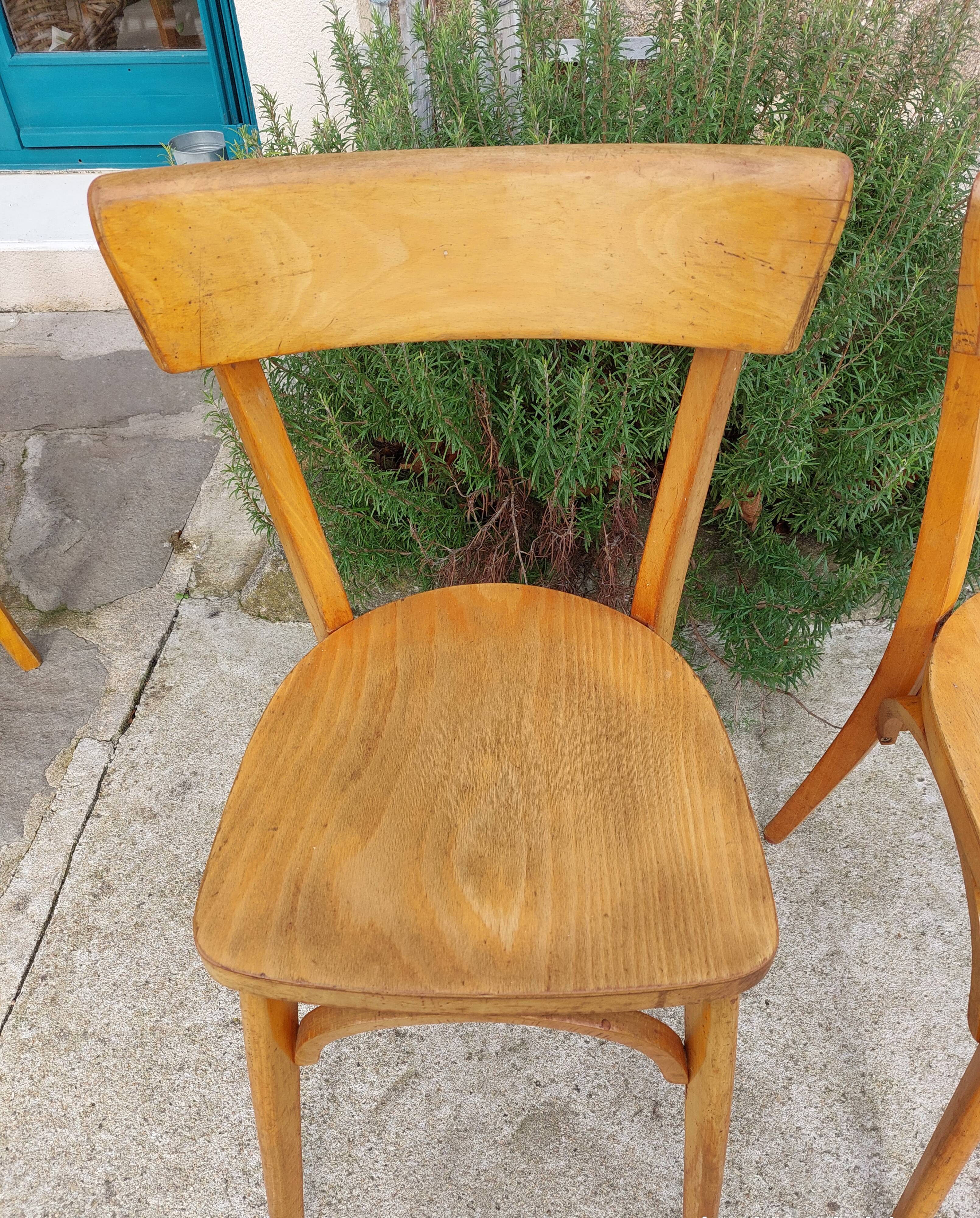 2 wooden bistro chairs, Baumann style