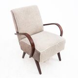 Art Deco beige boucle armchair, Czech Republic
