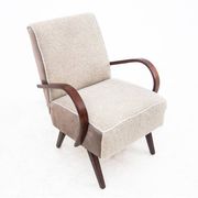 Fauteuil Art Déco beige bouclé, République tchèque