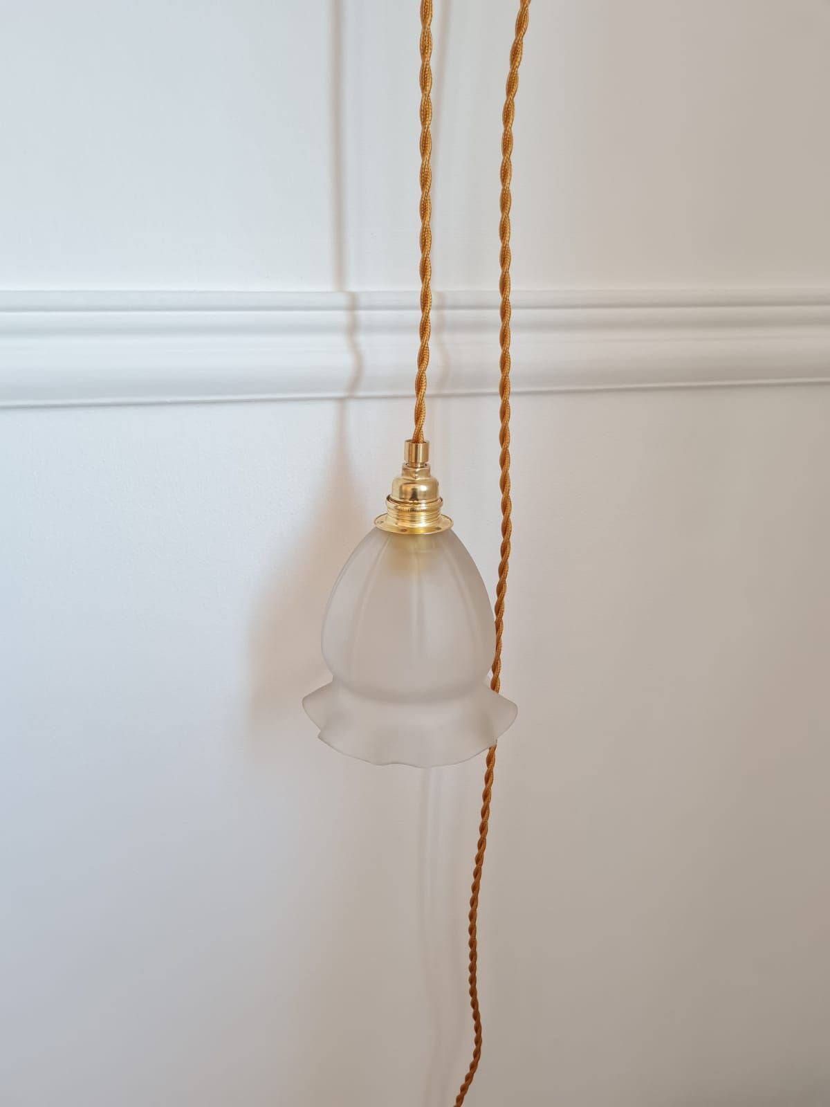 Frosted glass hand lamp 1950