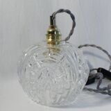 Vintage carved clear glass globe walker