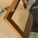 Office armchair from the 50s in beech tinted sycamore and moleskine